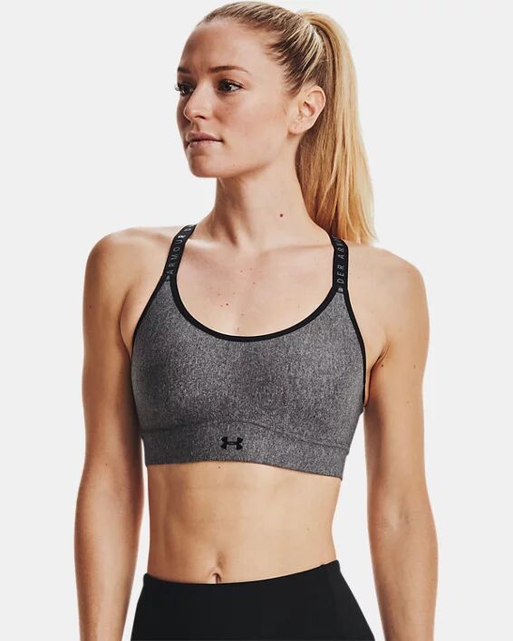 Under Armour Women's UA Infinity Mid Heather Cover Sports Bra Gray Size: (MD)