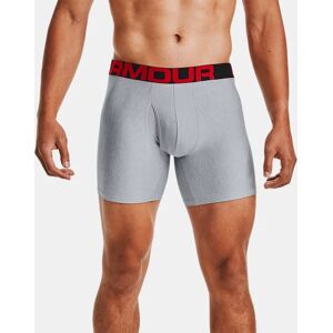 Men's Under Armour Tech™ 6" Boxerjock® – 2-Pack Mod Gray Light Heather / Jet Gray Light Heather S Gray Size: (S)