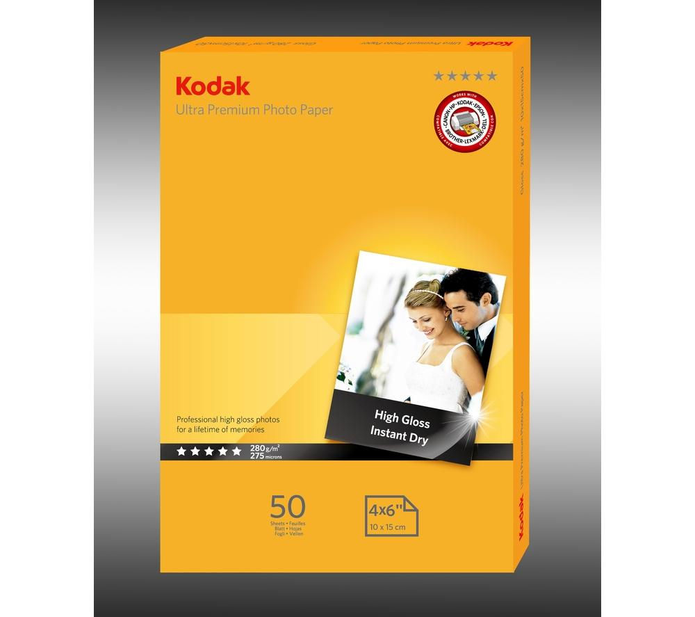 Kodak Ultra Premium 100 x 150 mm Photo Paper - 50 Sheets