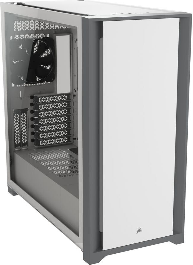 Corsair 5000D Tempered Glass ATX Mid-Tower PC Case - White, White