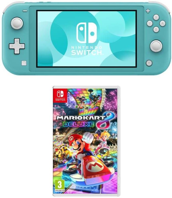 NINTENDO Switch Lite &amp; Mario Kart 8 Deluxe Bundle - Turquoise, Turquoise