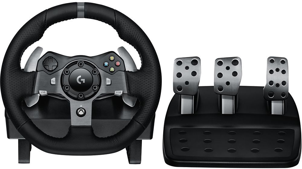 Logitech Driving Force G920 Xbox &amp; PC Racing Wheel &amp; Pedals - Black, Black