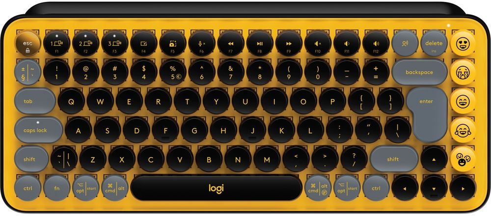 Logitech POP Keys Wireless Mechanical Keyboard - Blast Yellow, Yellow