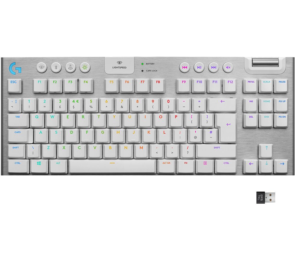 Logitech G915 TKL LIGHTSPEED RGB Wireless Mechanical Gaming Keyboard - White, White