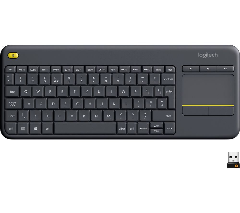 Logitech K400 Plus Wireless Keyboard - Dark Grey, Grey