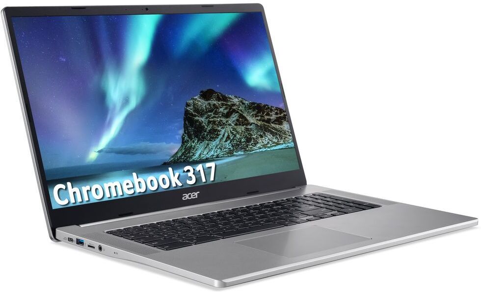 Acer 317 17.3" Chromebook - Intel Celeron, 64 GB eMMC, Silver, Silver