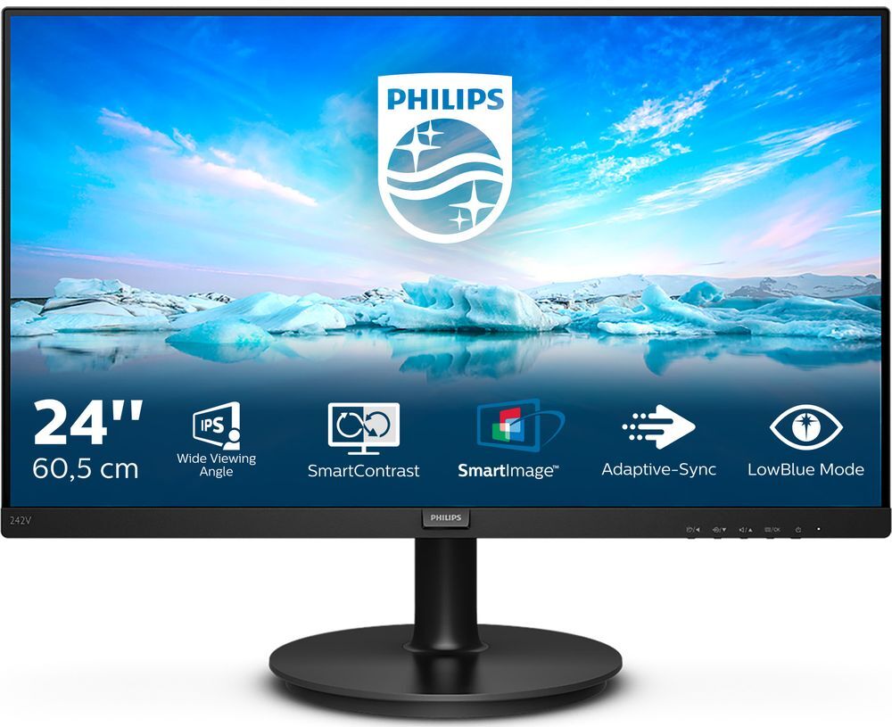 Philips 242V8A Full HD 23.8" LCD Monitor - Black, Black