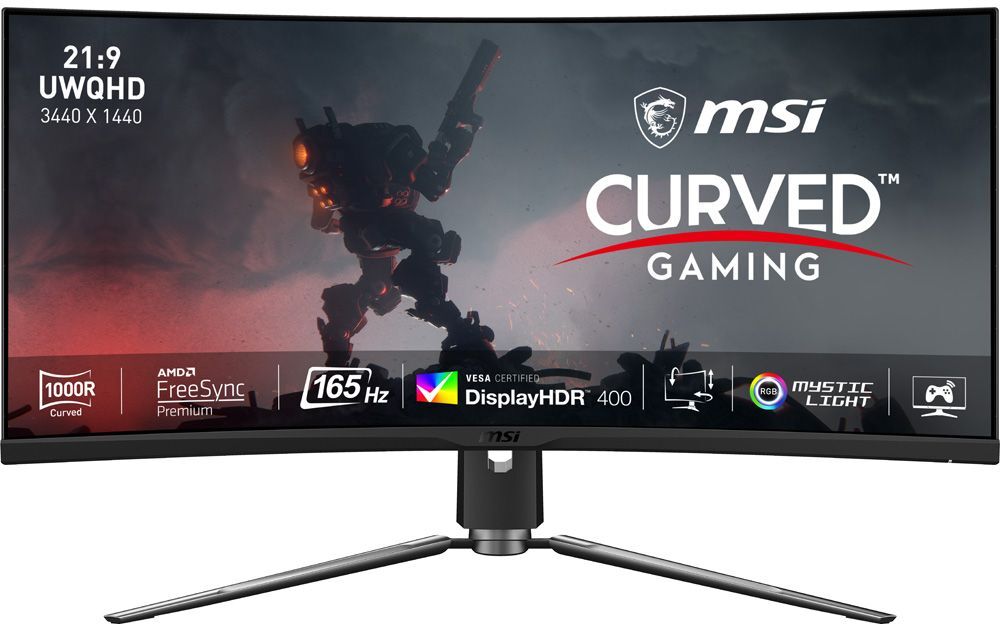 MSI MPG ARTYMIS 343CQR Quad HD 34" Curved LED Gaming Monitor - Black, Black