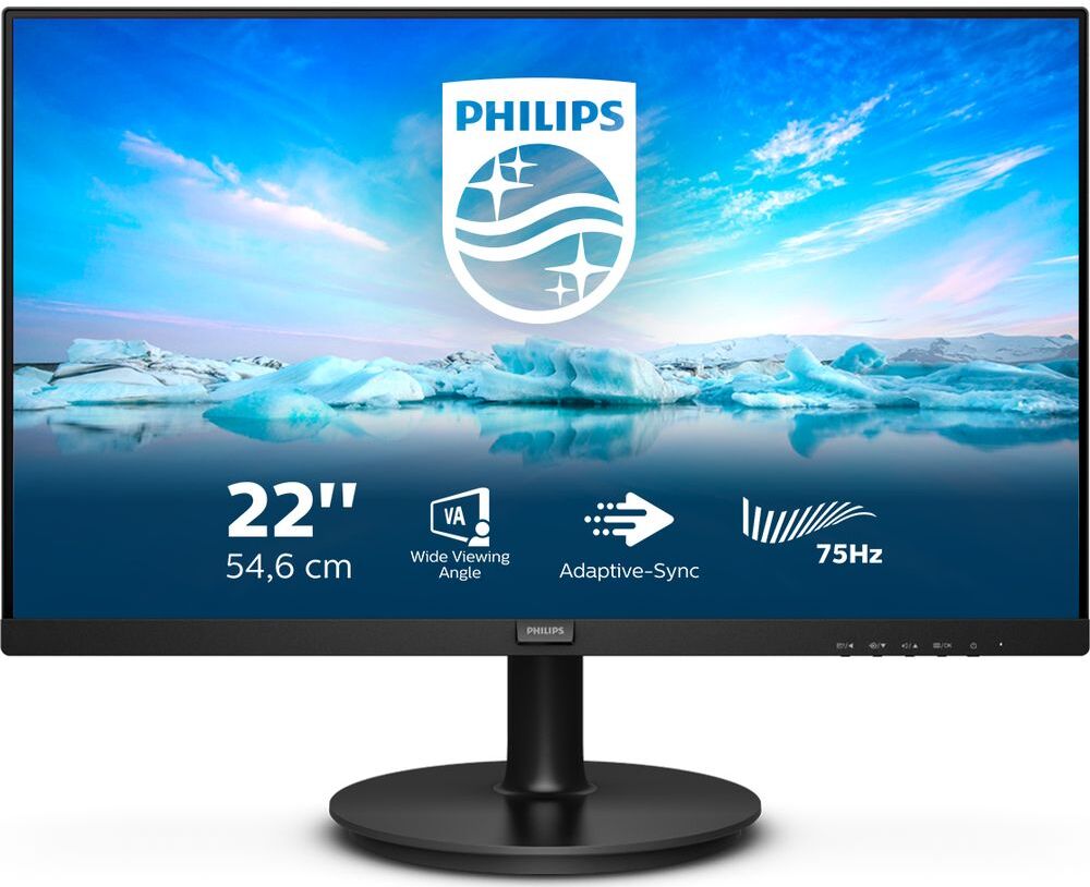 Philips 222V8LA Full HD 22" LCD Monitor - Black, Black