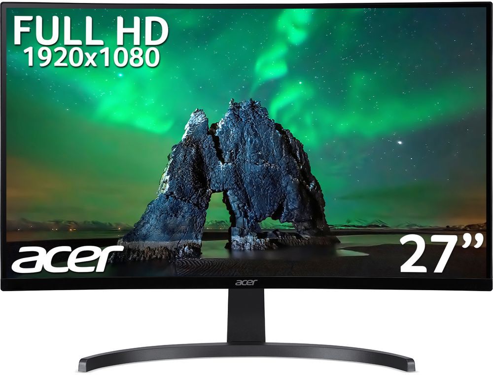 Acer ED273Bbmiix Full HD 27" Curved LED Monitor - Black, Black