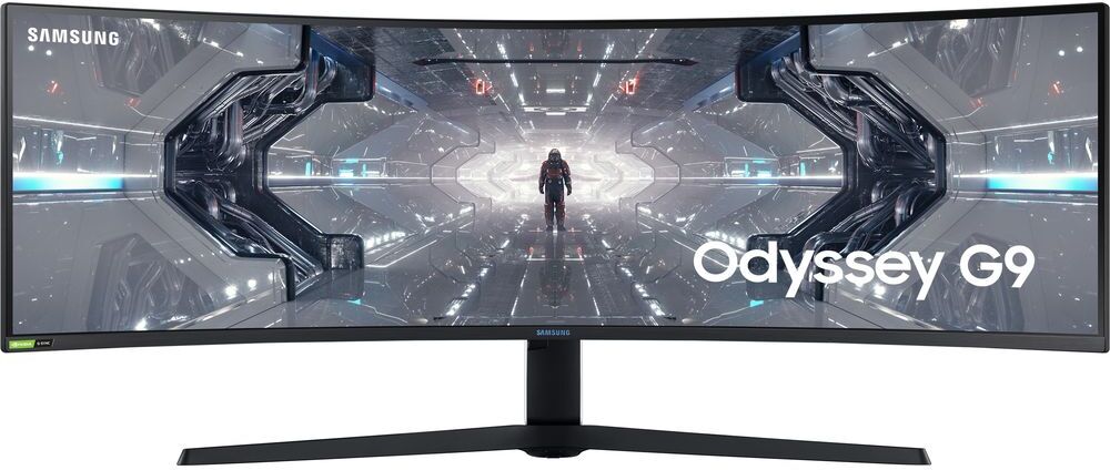 SAMSUNG Odyssey G95 LC49G95TSSUXEN Quad HD 49" Curved QLED Gaming Monitor - Black &amp; White, Black