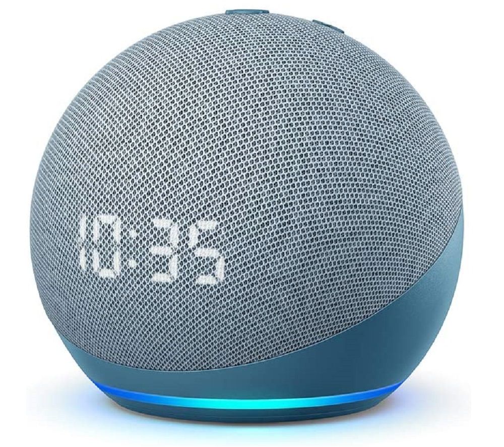 AMAZON Echo Dot (4th Gen) with Clock - Twilight Blue, Blue