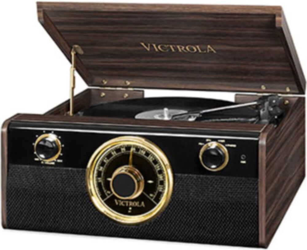 VICTROLA Empire Junior VTA-240-MAHEU 4-in-1 Belt Drive Bluetooth Music Centre - Mahogany