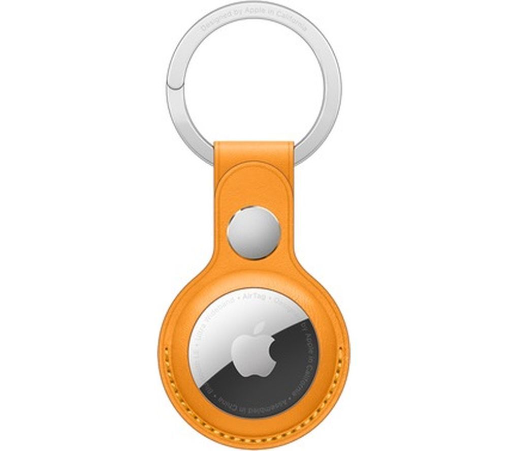 Apple AirTag Leather Key Ring - California Poppy