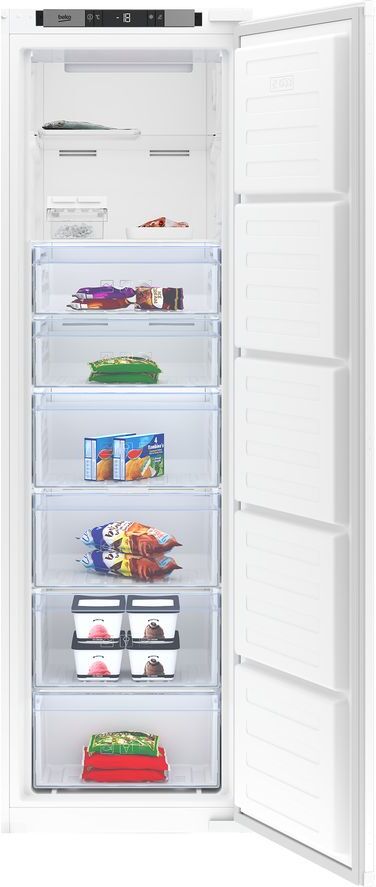 Beko BFFD3577 Integrated Tall Freezer - White, Sliding Hinge, White