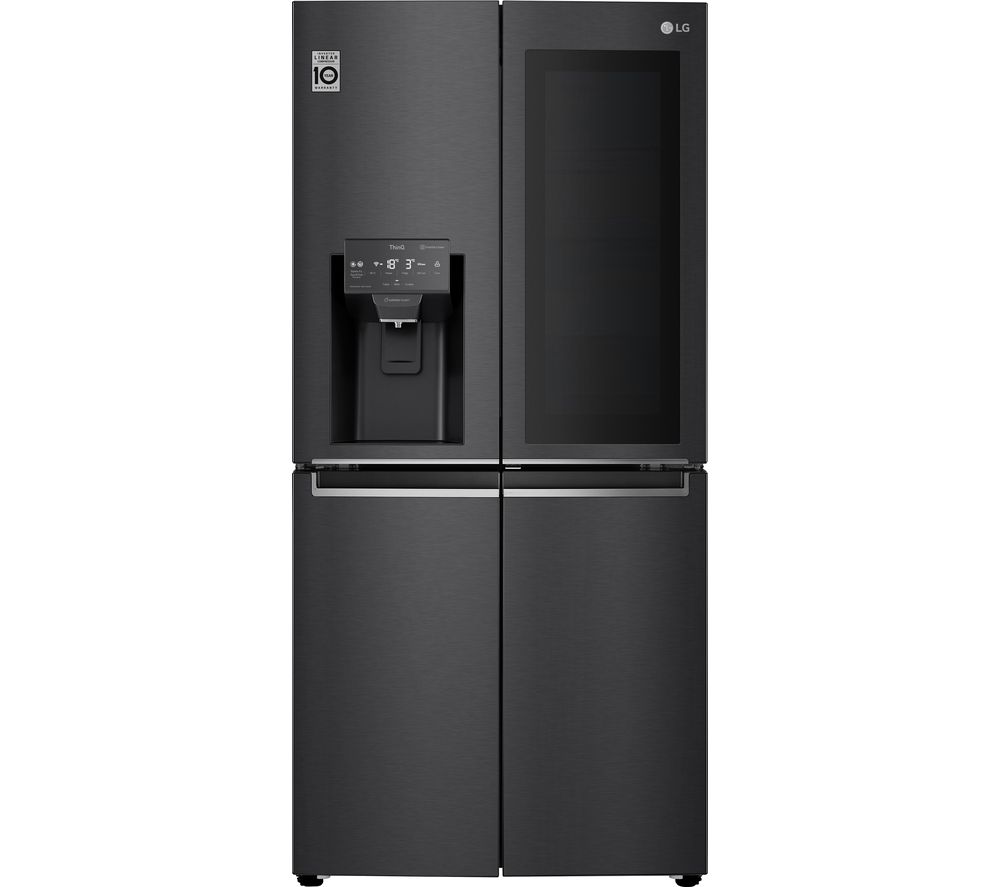 LG InstaView GMX844MC6F Slim American-Style Smart Fridge Freezer - Black, Black
