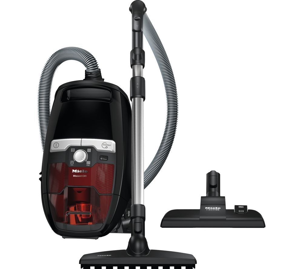Miele Blizzard CX1 Pure Power Cylinder Bagless Vacuum Cleaner - Black &amp; Red, Black