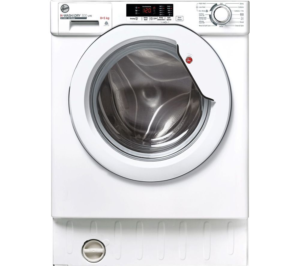 Hoover H-Wash 300 HBD 485D2E Integrated 8 kg Washer Dryer - White, White