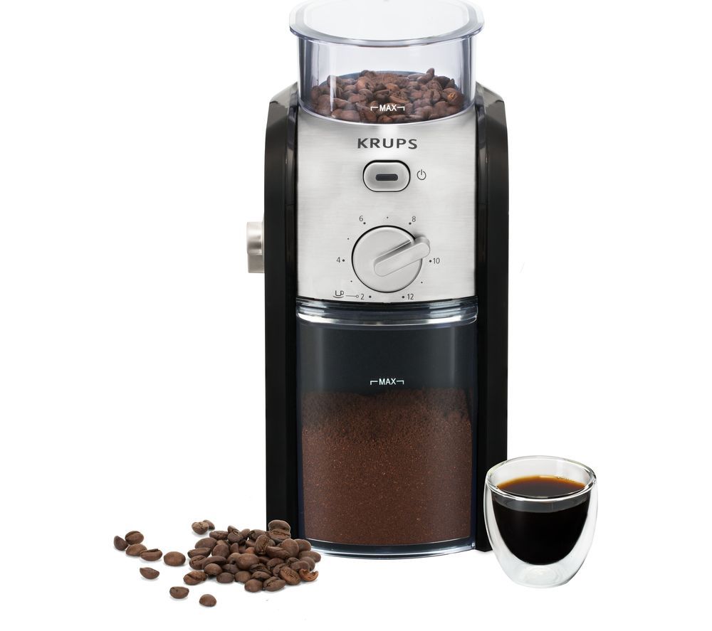 Krups Expert Burr GVX23140 Electric Coffee Grinder - Black &amp; Stainless Steel, Black