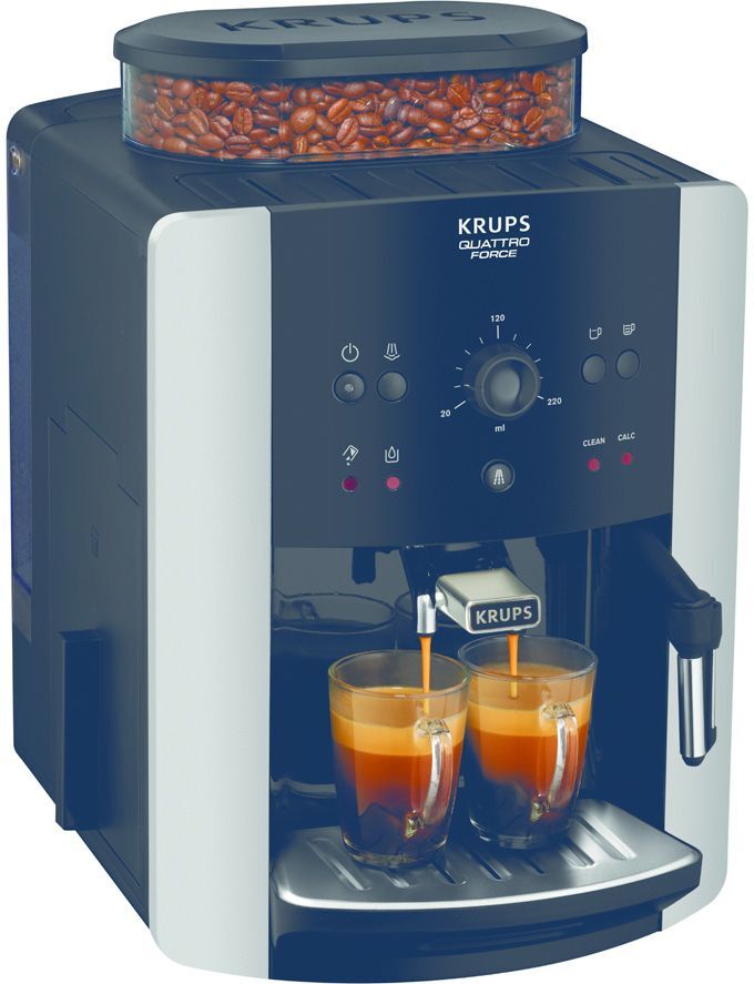 Krups Arabica Manual Espresso EA811840 Bean to Cup Coffee Machine - Black &amp; Silver, Black