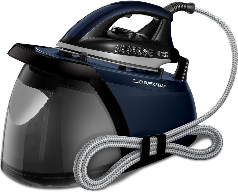 Russell Hobbs Quiet SuperSteamPro 24470 Steam Generator Iron - Black &amp; Blue, Black