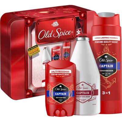 Old Spice Captain Tin Box Gift Set for men Old Spice Captain Tin Box Gift Set for men