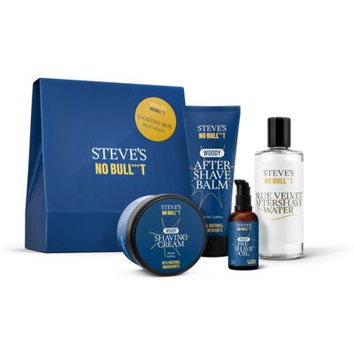 Steve's No Bull***t Shaving Box Blue Velvet Set - Men Steve's No Bull***t Shaving Box Blue Velvet Set - Men
