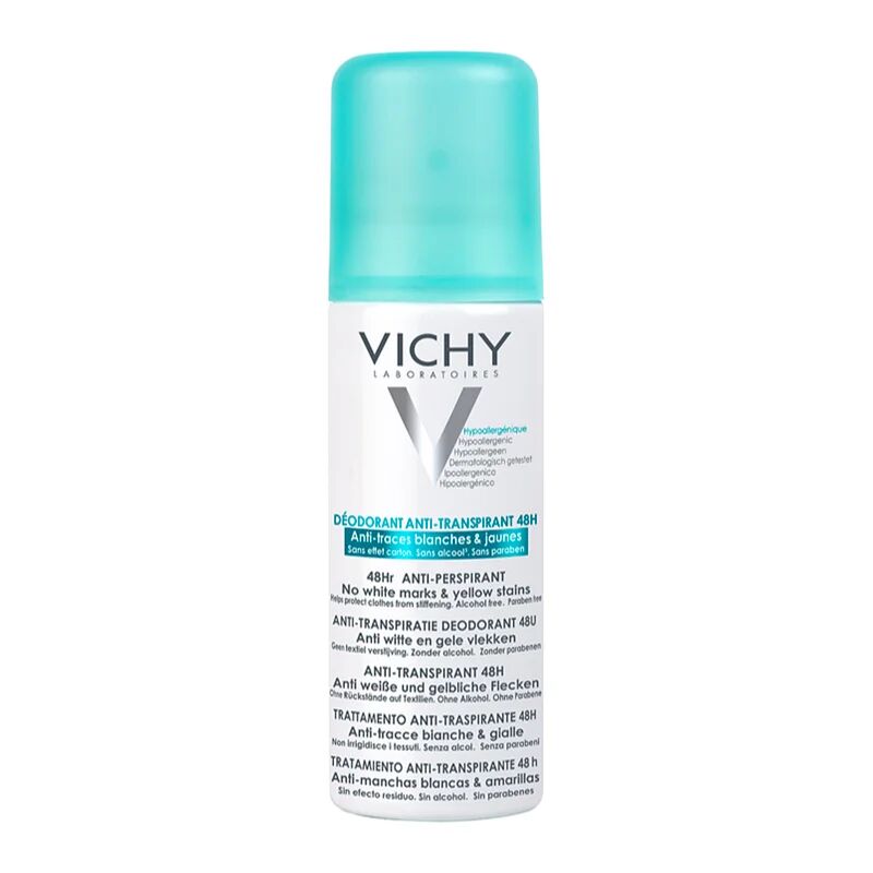 Vichy Deodorant 48h Antiperspirant Spray To Treat White And Yellow Stains 125 ml
