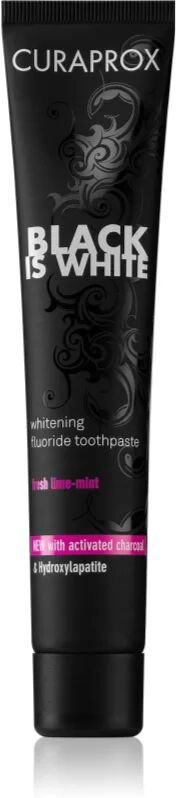 Curaprox Black is White Whitening Toothpaste with Activated Charcoal and Hydroxiapatite Flavour Fresh Lime-Mint 90 ml