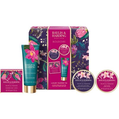 Baylis & Harding Boudoire Tropical Paradise Gift Set tin box Baylis & Harding Boudoire Tropical Paradise Gift Set tin box
