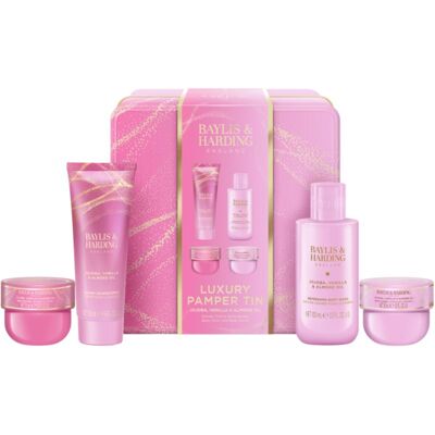 Baylis & Harding Jojoba, Vanilla & Almond Oil Gift Set tin box Baylis & Harding Jojoba, Vanilla & Almond Oil Gift Set tin box