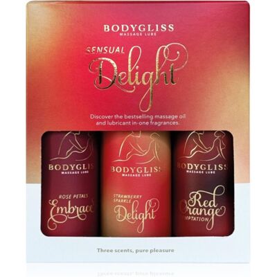BodyGliss Sensual Delight Travel Edition Massage Oil silicone-based gift set 3x50 ml BodyGliss Sensual Delight Travel Edition Massage Oil silicone-based gift set 3x50 ml