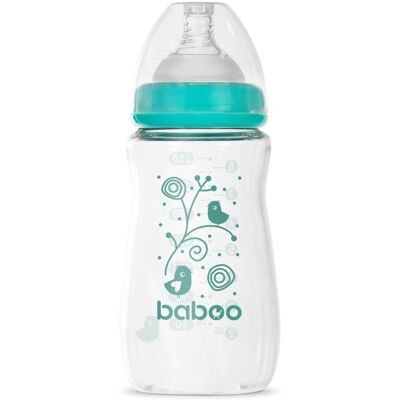 Baboo Baby Bottle 250ml Anti-colic, Wide Neck, 3m+ Baboo Baby Bottle 250ml Anti-colic, Wide Neck, 3m+