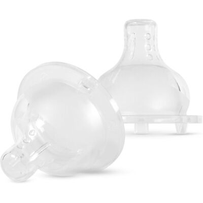 Baboo Baby Bottle Teat - Silicone, Thick Liquids, 6m+, 2 pcs Baboo Baby Bottle Teat - Silicone, Thick Liquids, 6m+, 2 pcs