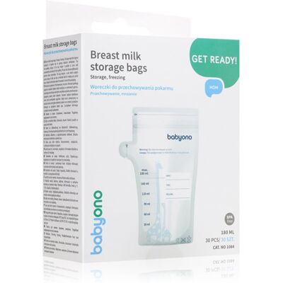 BabyOno Breast Milk Bag pouch for breast milk storage 180 ml 30 pc BabyOno Breast Milk Bag pouch for breast milk storage 180 ml 30 pc