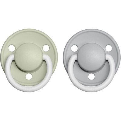 BIBS De Lux Natural Rubber Night Size 1: 0+ months dummy Sage / Cloud 2 pc BIBS De Lux Natural Rubber Night Size 1: 0+ months dummy Sage / Cloud 2 pc