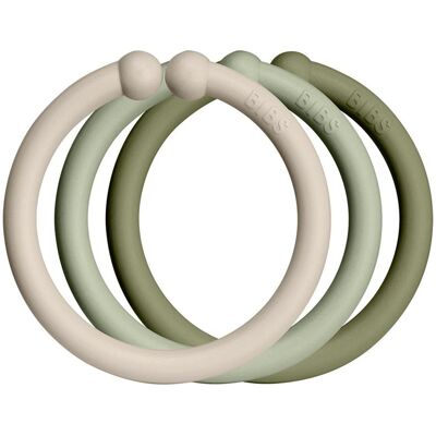 BIBS Loops hanging rings Vanilla / Sage / Olive 12 pc BIBS Loops hanging rings Vanilla / Sage / Olive 12 pc