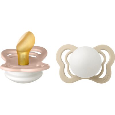 BIBS Couture Glow Pacifier - Size 1 - Natural Rubber - Blush/Vanilla BIBS Couture Glow Pacifier - Size 1 - Natural Rubber - Blush/Vanilla