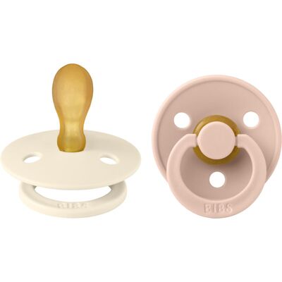 BIBS Colour Size 2: Symmetrical 6+ months dummy Ivory / Blush 2 pc BIBS Colour Size 2: Symmetrical 6+ months dummy Ivory / Blush 2 pc