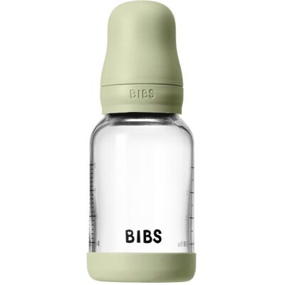 BIBS Baby Glass Bottle Naturgummi Slow Flow Sage - Baby Bottle BIBS Baby Glass Bottle Naturgummi Slow Flow Sage - Baby Bottle