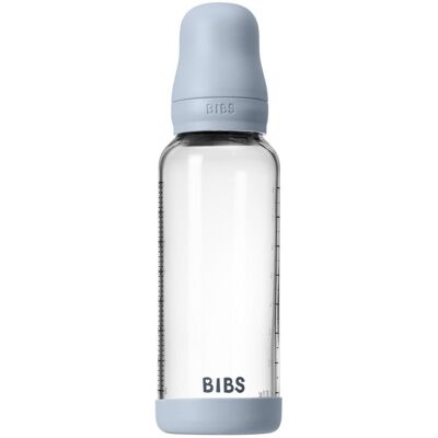 BIBS Baby Glass Bottle Naturgummi Medium Flow Blue - Baby Bottle BIBS Baby Glass Bottle Naturgummi Medium Flow Blue - Baby Bottle