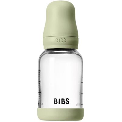 BIBS Baby Glass Bottle Silicone Slow Flow Sage - Baby Glass Bottle BIBS Baby Glass Bottle Silicone Slow Flow Sage - Baby Glass Bottle