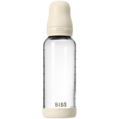 BIBS Baby Glass Bottle Silikone Medium Flow Ivory - Baby Bottle BIBS Baby Glass Bottle Silikone Medium Flow Ivory - Baby Bottle