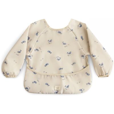 Mushie Long Sleeve Whale Bib - Baby Bib Mushie Long Sleeve Whale Bib - Baby Bib