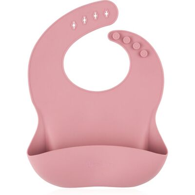 PETITE&MARS Dusty Rose Baby Bib - Food-Grade Silicone, Adjustable PETITE&MARS Dusty Rose Baby Bib - Food-Grade Silicone, Adjustable