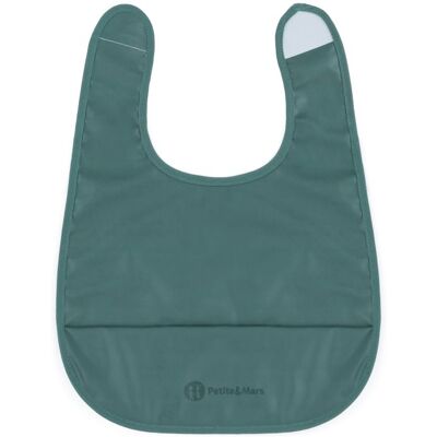 Petite&Mars PU Nate 6m+ baby bib Misty Green 1 pc Petite&Mars PU Nate 6m+ baby bib Misty Green 1 pc