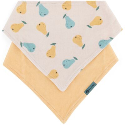 Petite&Mars Bandana Luke 3m+ baby bib Beige Pears&Intense Ochre 1 pc Petite&Mars Bandana Luke 3m+ baby bib Beige Pears&Intense Ochre 1 pc