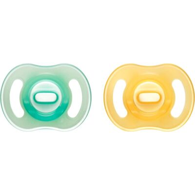 Tommee Tippee Ultra Light Night dummy Orange/ Green 0-6m 2 pc Tommee Tippee Ultra Light Night dummy Orange/ Green 0-6m 2 pc