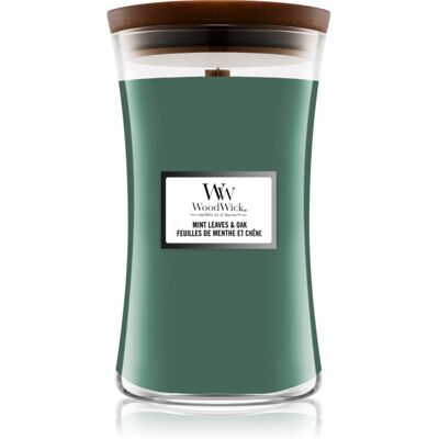 Woodwick Mint Leaves & Oak scented candle with wooden wick 609.5 g Woodwick Mint Leaves & Oak scented candle with wooden wick 609.5 g