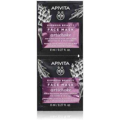 Apivita Express Beauty Brightening Face Mask Artichoke Intense Hydrating Mask With AHAs 2x8 ml Apivita Express Beauty Brightening Face Mask Artichoke Intense Hydrating Mask With AHAs 2x8 ml